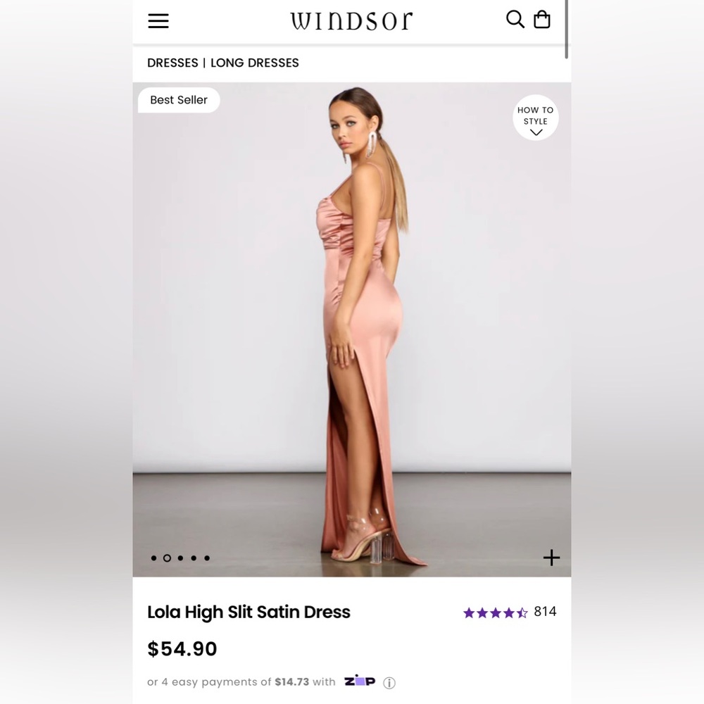 WINDSOR ROSE GOLD PROM DRESS - Picture 2 of 13